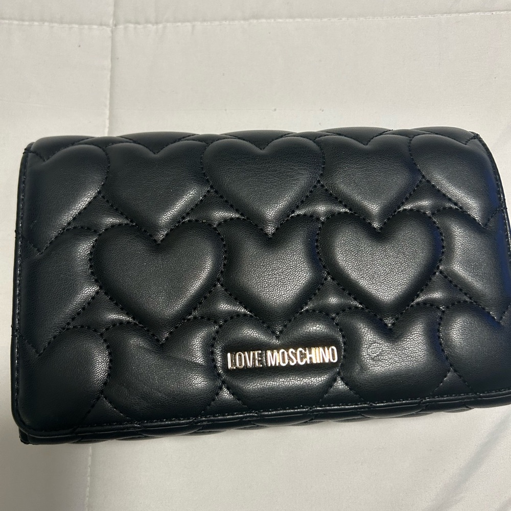 Love Moschino Black Heart Quilted Clutch